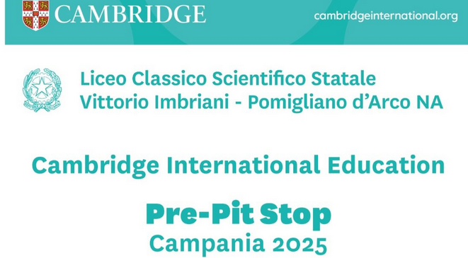 Pre-Pit stop e Pit stop Cambridge International Education al Liceo “Vittorio Imbriani”